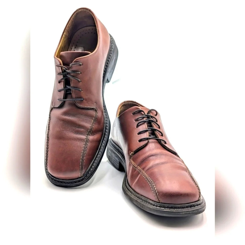 Bostonian Strada Mens Leather Lace-Up Dress Shoes Sz 10.5 Brown Made In Italy